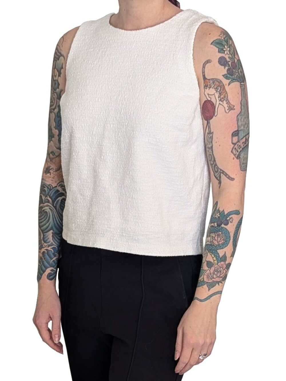 Banana Republic Sleeveless Textured Blouse White | S